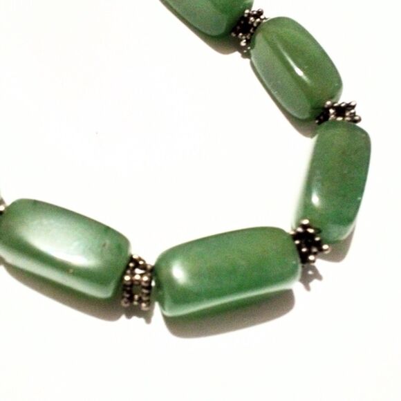 Chunky Green Aventurine Gemstone Beaded Necklace - Picture 3 of 6